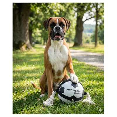 FLAMINGO - Ballon de football matchball pour chien 20 cm