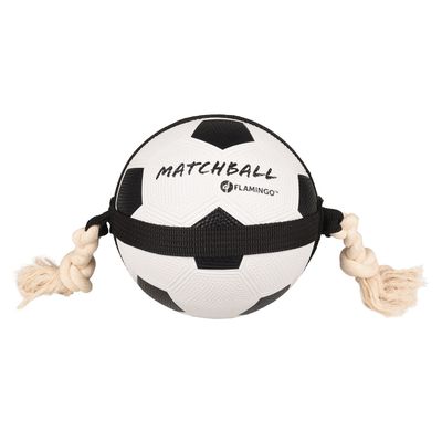 FLAMINGO - Ballon de football matchball pour chien 20 cm