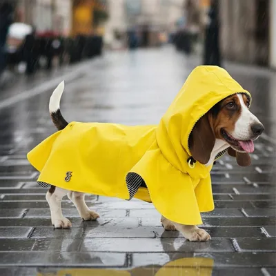 FERRIBIELLA Cape Pluie Chien Imperméable Vent - Jaune