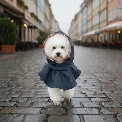 FERRIBIELLA Cape Pluie Chien Imperméable Vent - Bleu Pétrole
