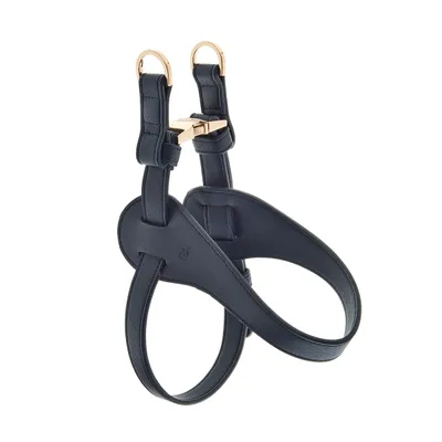 FERRIBIELLA Harnais Chien Cuir Réglable Confort - Bleu