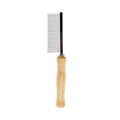 FERRIBIELLA Peigne Anti-Tiques Acier Manche Bois - Multicolore