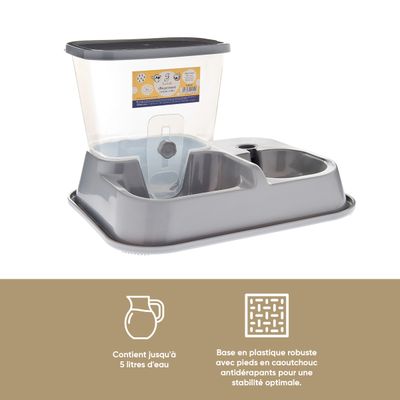 FERRIBIELLA Distributeur de Nourriture et d'Eau - 5000ml