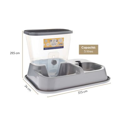 FERRIBIELLA Distributeur de Nourriture et d'Eau - 5000ml