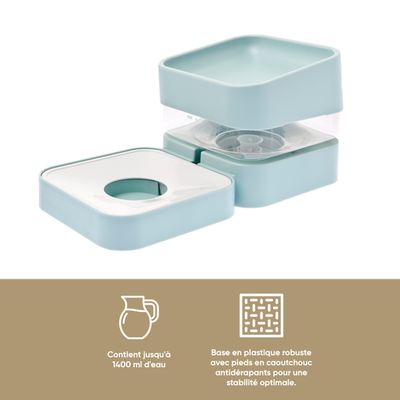 FERRIBIELLA Distributeur 2-en-1 Nourriture & Eau - 1400ml