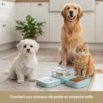FERRIBIELLA Distributeur 2-en-1 Nourriture & Eau - 1400ml