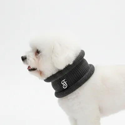 FERRIBIELLA Cache-Cou Chien Doux & Chaud Hiver - Gris