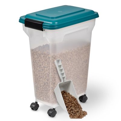 Boite Croquette hermétique à roulettes, Plastique, pour Chien, Chat