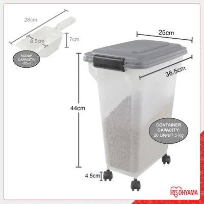 Boite Croquette hermétique à roulettes, Plastique, pour Chien, Chat Boite Croquette hermétique à roulettes, Plastique, pour Chien, Chat