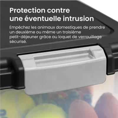 Boite Croquette hermétique à roulettes, Plastique, pour Chien, Chat Boite Croquette hermétique à roulettes, Plastique, pour Chien, Chat