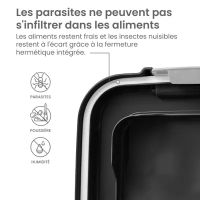 Boite Croquette hermétique à roulettes, Plastique, pour Chien, Chat Boite Croquette hermétique à roulettes, Plastique, pour Chien, Chat