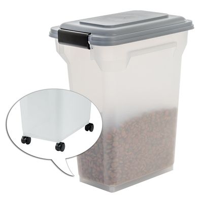 Conteneur Croquette hermétique à roulettes, Plastique, pour Chien, Chat