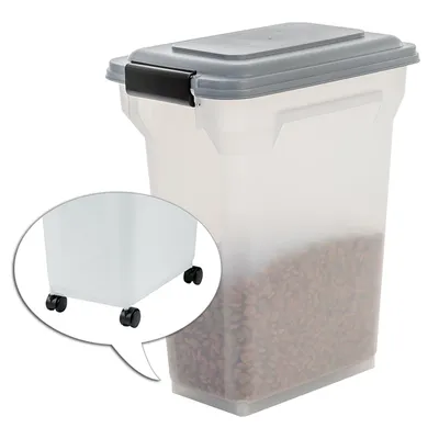 Conteneur Croquette hermétique à roulettes, Plastique, pour Chien, Chat Conteneur Croquette hermétique à roulettes, Plastique, pour Chien, Chat