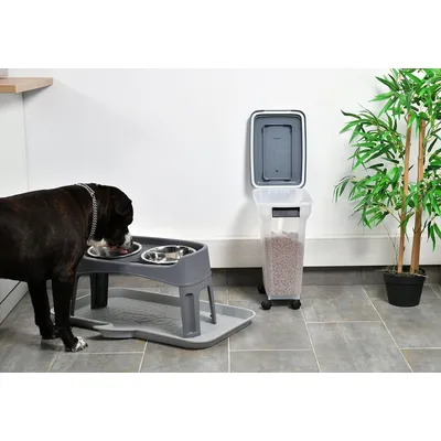 Conteneur Croquette hermétique à roulettes, Plastique, pour Chien, Chat Conteneur Croquette hermétique à roulettes, Plastique, pour Chien, Chat
