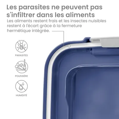 Boite Croquette hermétique à roulettes, Plastique, pour Chien, Chat Boite Croquette hermétique à roulettes, Plastique, pour Chien, Chat