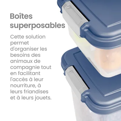Boite Croquette hermétique à roulettes, Plastique, pour Chien, Chat Boite Croquette hermétique à roulettes, Plastique, pour Chien, Chat