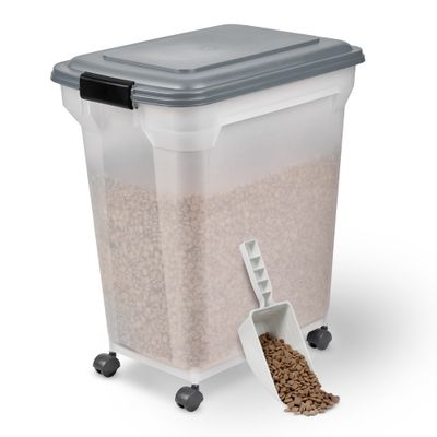 Boite Croquette hermétique à roulettes, Plastique, pour Chien, Chat