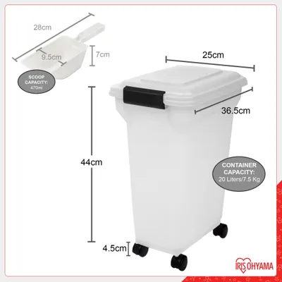 Boite Croquette hermétique à roulettes, Plastique, pour Chien, Chat Boite Croquette hermétique à roulettes, Plastique, pour Chien, Chat