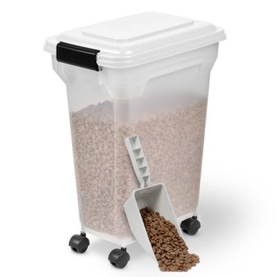 Boite Croquette hermétique à roulettes, Plastique, pour Chien, Chat
