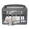 Iris Ohyama, Parc pour Chien intérieur, léger, modulable, plastique 4 Panneaux (H60cm) / Porte / Eco Gris
