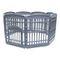 Iris Ohyama, Parc pour Chien intérieur, léger, modulable, plastique 8 Panneaux (H90cm) / Porte / Gris