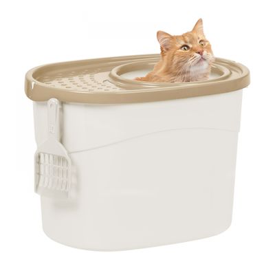 Maison de Toilette pour Chat avec Pelle, Max 7 kg, Ouverture en Haut