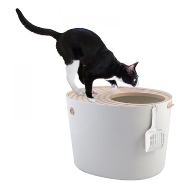 Maison de Toilette pour Chat avec Pelle, Max 7 kg, Ouverture en Haut