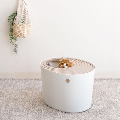 Maison de Toilette pour Chat avec Pelle, Max 7 kg, Ouverture en Haut