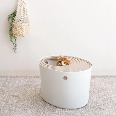 Maison de Toilette pour Chat avec Pelle, Max 7 kg, Ouverture en Haut