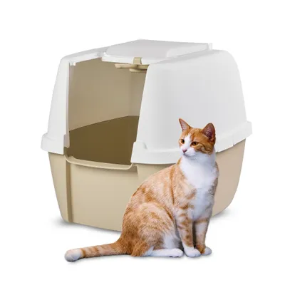 Grande maison de Toilette pour Chat avec Pelle, Capot détachable