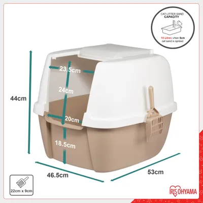Grande maison de Toilette pour Chat avec Pelle, Capot détachable