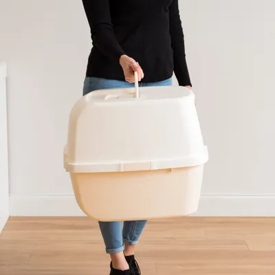 Grande maison de Toilette pour Chat avec Pelle, Capot détachable