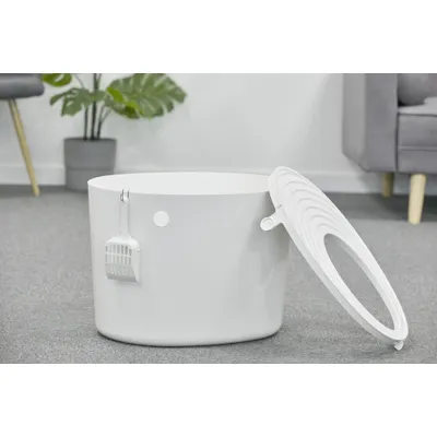 Maison de Toilette pour Chat avec Pelle, Max 7 kg, Ouverture en Haut