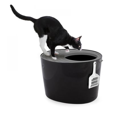 Maison de Toilette pour Chat avec Pelle, Max 7 kg, Ouverture en Haut