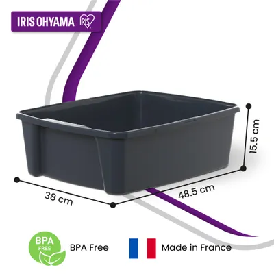 Bac à litiere pour Chat, Fabriqué en France, Gris