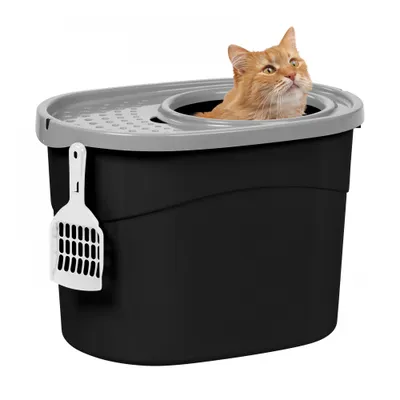 Maison de Toilette pour Chat avec Pelle, Max 7 kg, Ouverture en Haut