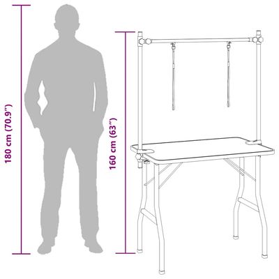 vidaXL - Table de toilettage - Acier inoxydable