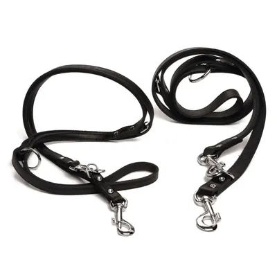 Beeztees Hundeleine Leder, verstellbar schwarz Beeztees Hundeleine Leder, verstellbar schwarz