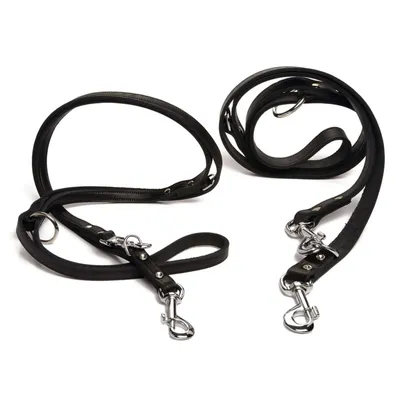 Beeztees Hundeleine Leder, verstellbar schwarz Beeztees Hundeleine Leder, verstellbar schwarz