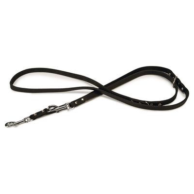 Beeztees Hundeleine Leder, verstellbar schwarz