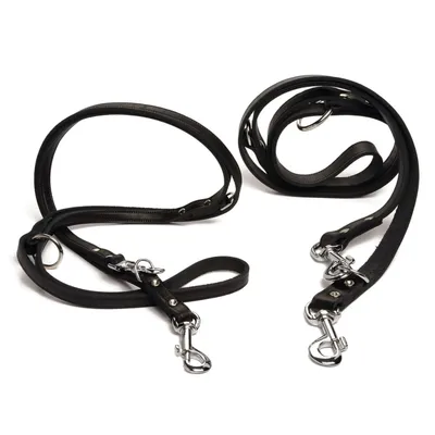 Beeztees Hundeleine Leder, verstellbar schwarz Beeztees Hundeleine Leder, verstellbar schwarz