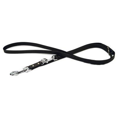 Beeztees Hundeleine Leder, verstellbar schwarz