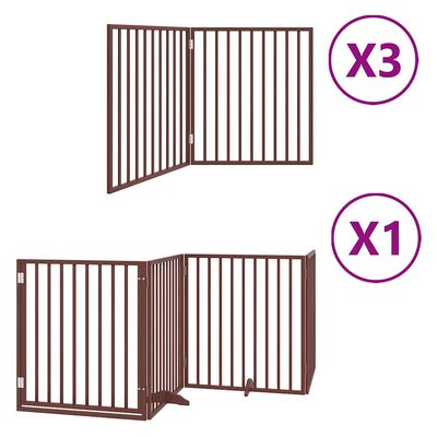vidaXL - Barrière pour chien - Pliable 12 panneaux bois
