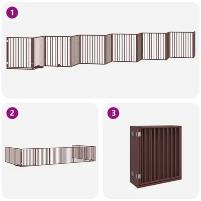 vidaXL - Barrière pour chien - Pliable 12 panneaux bois