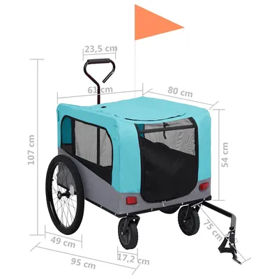 vidaXL remorque de vélo pour animaux de compagnie Tissu