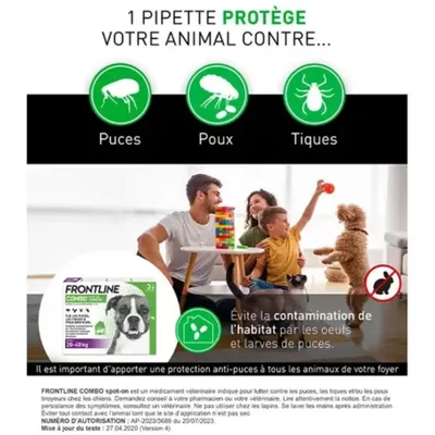 FRONTLINE - Pipettes Antipuces - Combo Chien