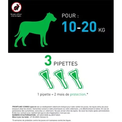 FRONTLINE - Pipettes Antipuces - Combo Chien