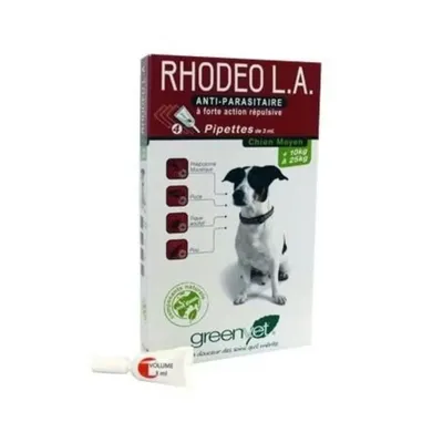 GREENVET - Pipette Antiparasitaire - RHODEO L.A. Chien Moyen