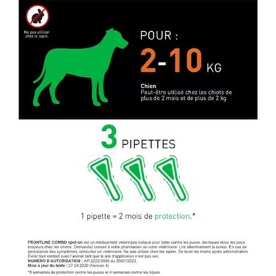 FRONTLINE - Pipettes Antipuces - Combo Chien