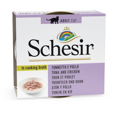 SCHESIR - Pâtée Chat - Bouillon Thon Poulet